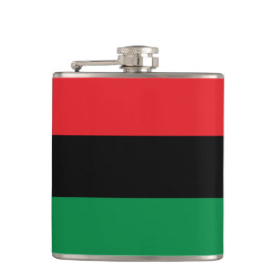 Pan African Flag & Gewerkschaft Symbol / Sportfan Flachmann