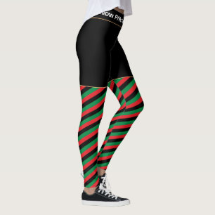 Pan African Flag & Gewerkschaft Symbol / Sportfan Leggings