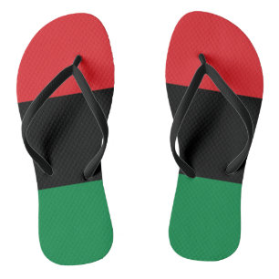 Pan African Flag, Happy Kwanzaa Flip Flops