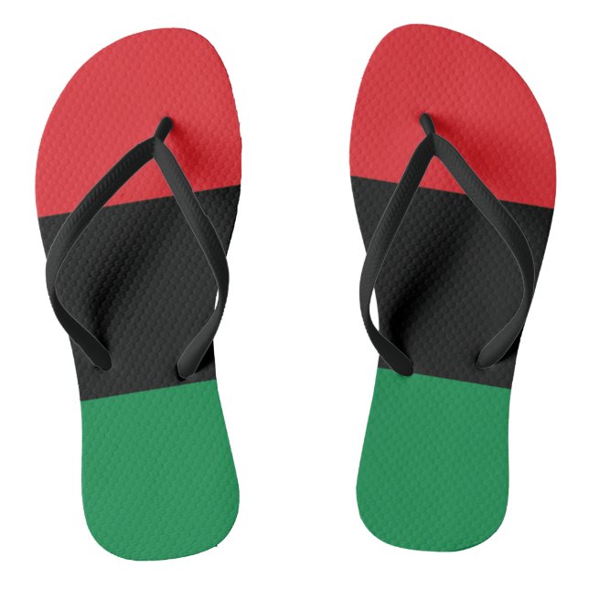 Pan African Flag, Happy Kwanzaa Flip Flops (Fußbett)