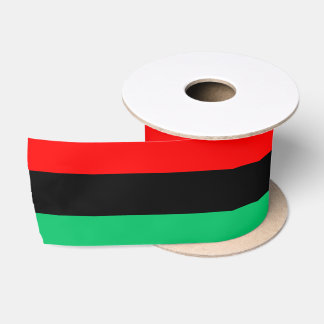 Pan African Flag Red Black Green Strips Satinband