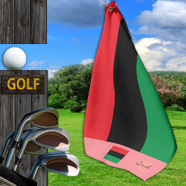 Pan African flag & Unia flag mit Monogramm / symbo Golfhandtuch