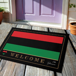 Pan African Flag & Unia Symbol house mattes/Welcom Fußmatte