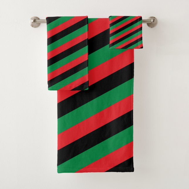 Pan African Flag & Unia Symbol / Sport Fan Badhandtuch Set (Insitu)