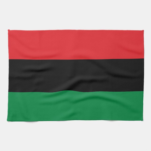 Pan African Flag & UNIA Symbol / Sport Fan Geschirrtuch (Horizontal)