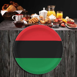 Pan African Flag & UNIA Symbol / Sport Fan Pappteller
