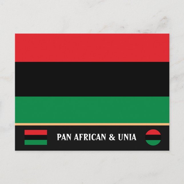 Pan African Flag & UNIA Symbol / Sport Fan Postkarte (Vorderseite)