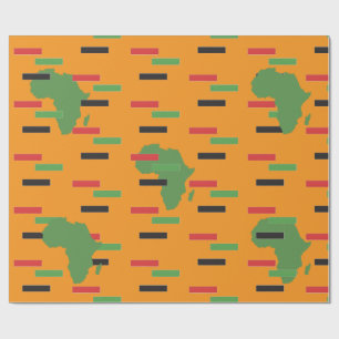 Pan African Red Black Green Africa Map Kwanzaa Geschenkpapier