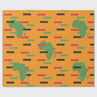 Pan African Red Black Green Africa Map Kwanzaa Geschenkpapier