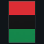 Pan African UNIA Flag Flyer<br><div class="desc">Die panafrikanische Flagge - auch bekannt als UNIA-Fahne,  afroamerikanische Flagge,  Black Liberation Flag und verschiedene andere Namen - ist eine dreifarbige Flagge,  die aus drei gleichen horizontalen Streifen von (von oben nach unten) rot,  schwarz und grün besteht.</div>