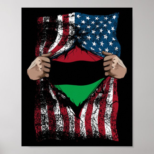 Pan African Unia Flag Loyal Afro-americans Usa Gif Poster (Vorne)