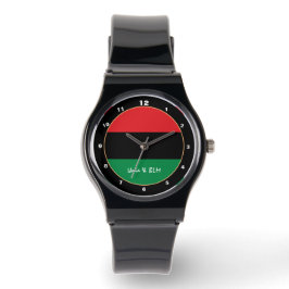 Pan African, Unia Flag Symbol trendy fashion watch Armbanduhr