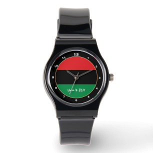 Pan African, Unia Flag Symbol trendy fashion watch Armbanduhr