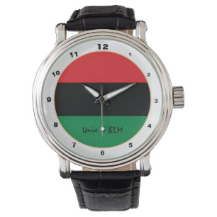 Pan African, Unia Flag Symbol trendy fashion watch Armbanduhr