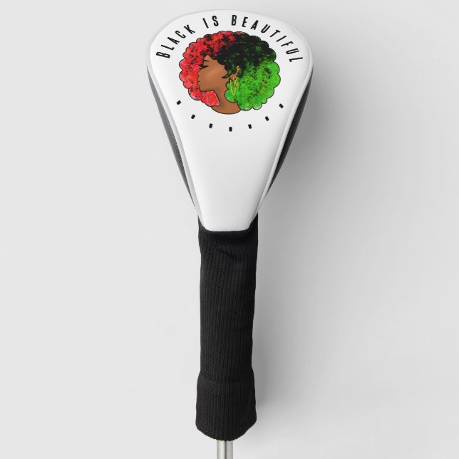 Pan Afrikanische schwarze Frau Rot-Grün Stolz für Golf Headcover (Vorderseite)