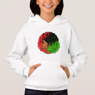 Pan Afrikanische schwarze Frau Rot-Grün Stolz für Hoodie