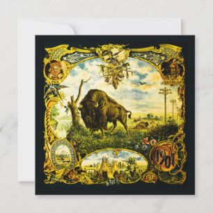 Pan Am Expo mit Bison- und indianischen Motiven Karte