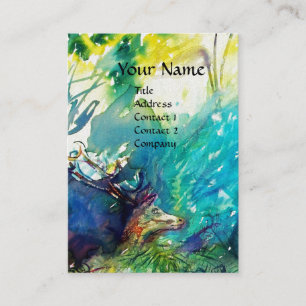 PAN AND DEER, weißes Perlpapier Visitenkarte