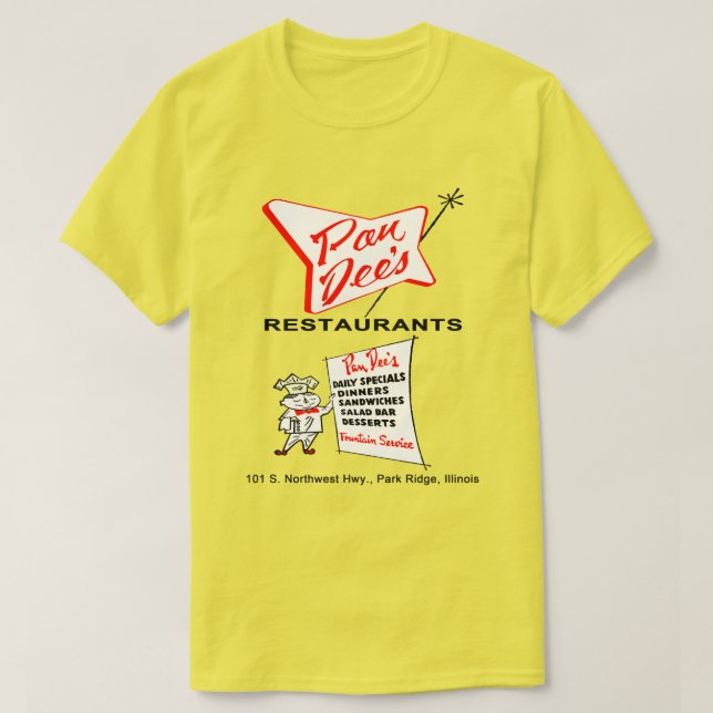 Pan Dee's Restaurant, Park Ridge, Illinois T-Shirt (Design vorne)
