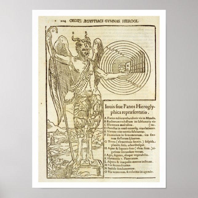 Pan, der universelle Gott, und die Elemente, die e Poster (Vorne)