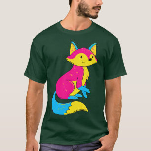 Pan Flag Colors Fox Prix Pansexual I T-Shirt