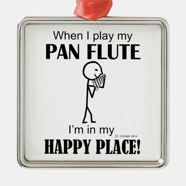 Pan Flute Happy Place Ornament Aus Metall (Vorne)