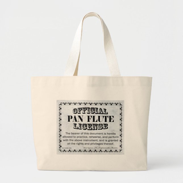 Pan Flute License Jumbo Stoffbeutel (Vorne)
