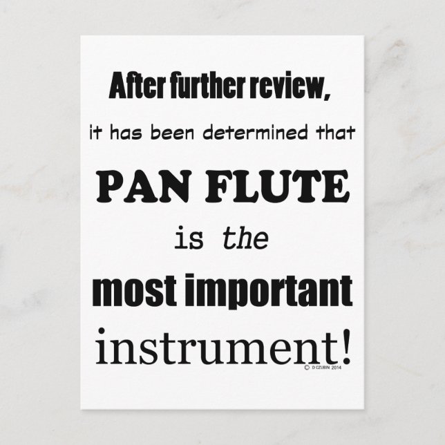 Pan Flute wichtigstes Instrument Postkarte (Vorderseite)