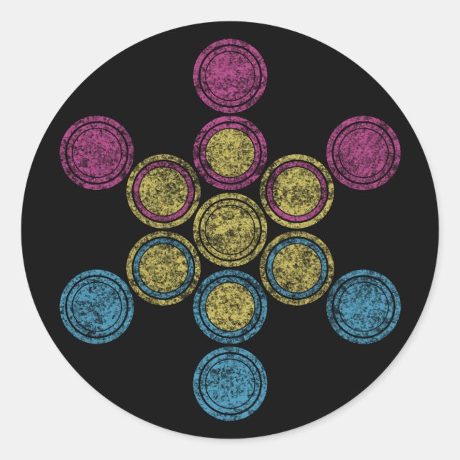 Pan-heilige Geometrie Runder Aufkleber (Vorderseite)