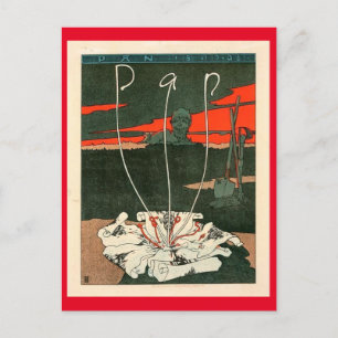 Pan Magazin von Joseph Sattler Vintag Style Postkarte