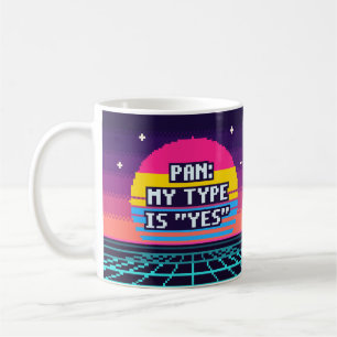 Pan: Mein Typ ist Ja Pride Pixel Tasse