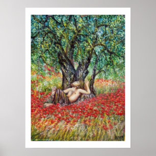 PAN-, OLIVENBAUM- UND POPPY-FELDER POSTER