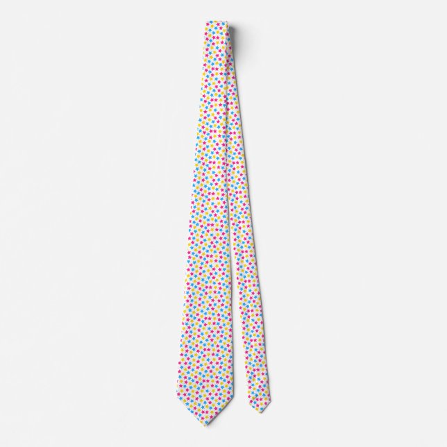 Pan Pansexual Prilag Flag Stars Pink Blue Yellow Krawatte (Vorderseite)