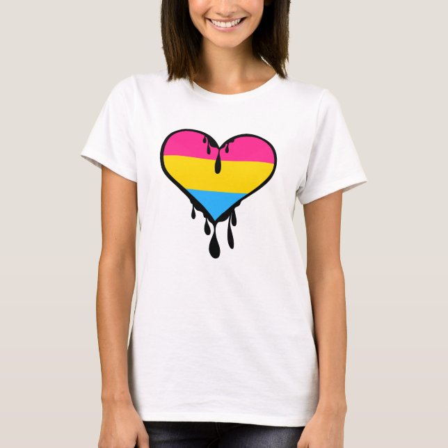 Pan Pride Dripping Heart T-Shirt (Vorderseite)