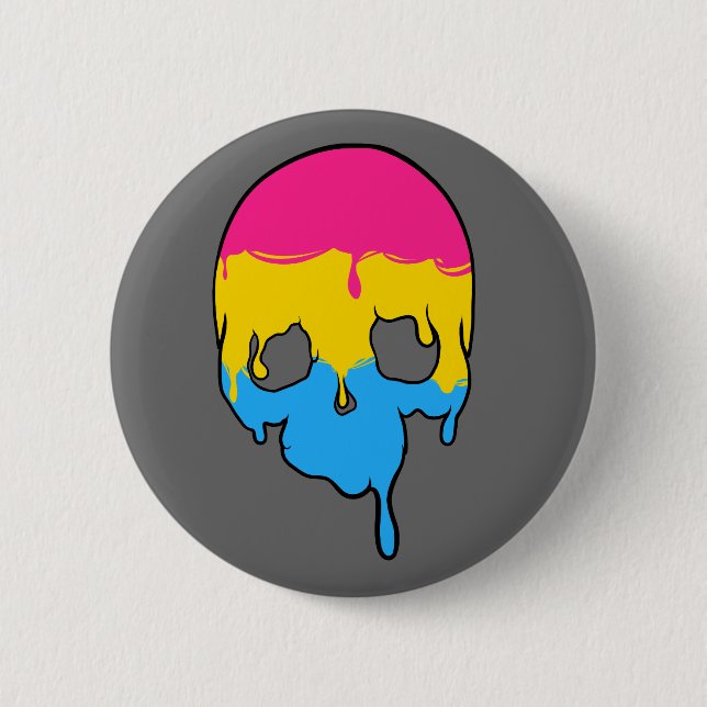 Pan Pride Driving Skull Button (Vorderseite)