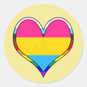 Pan Pride Heart Classic Round Aufkleber