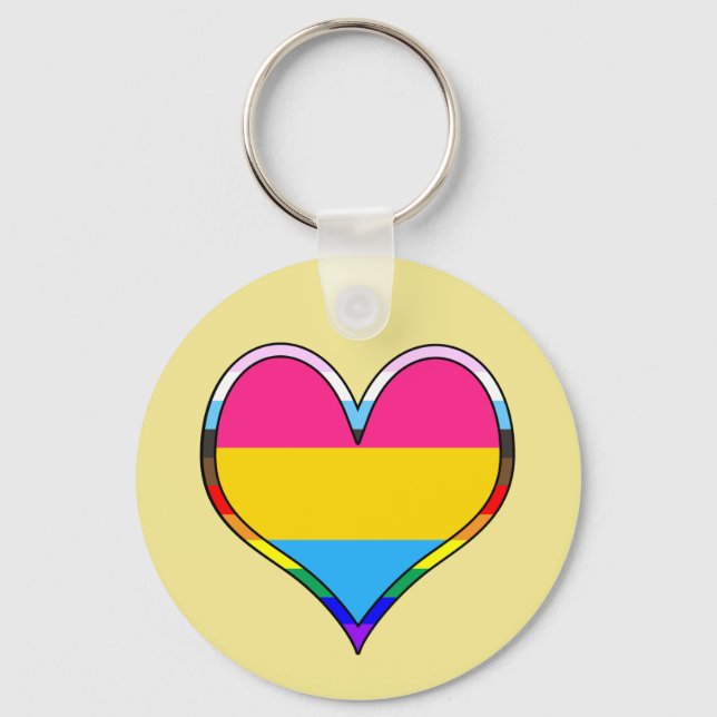 Pan Pride Heart Keychain Schlüsselanhänger (Vorderseite)
