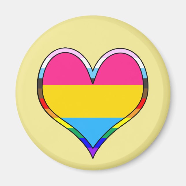 Pan Pride Heart Magnet (Vorne)