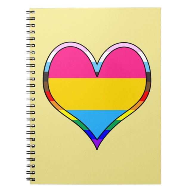 Pan Pride Heart Notebook Notizblock (Vorderseite)