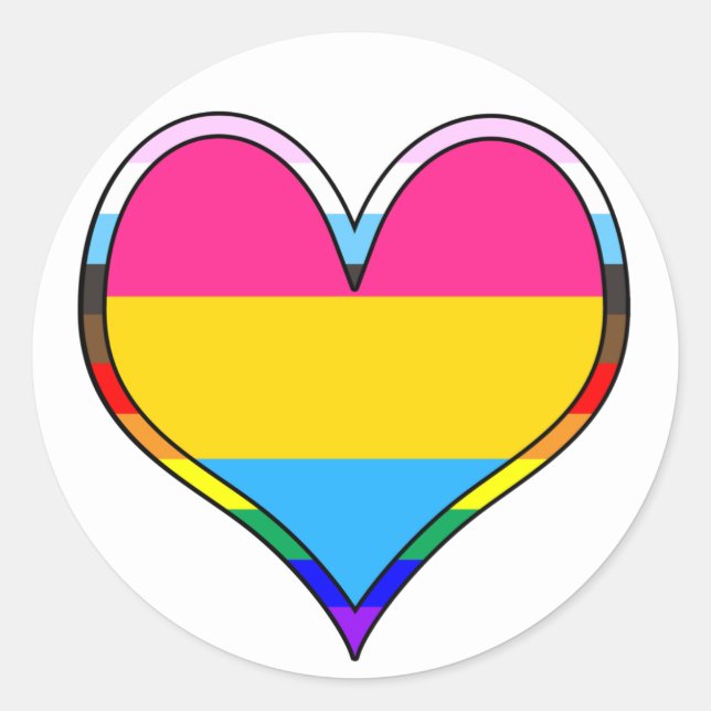 Pan Pride Heart Runder Aufkleber (Vorderseite)
