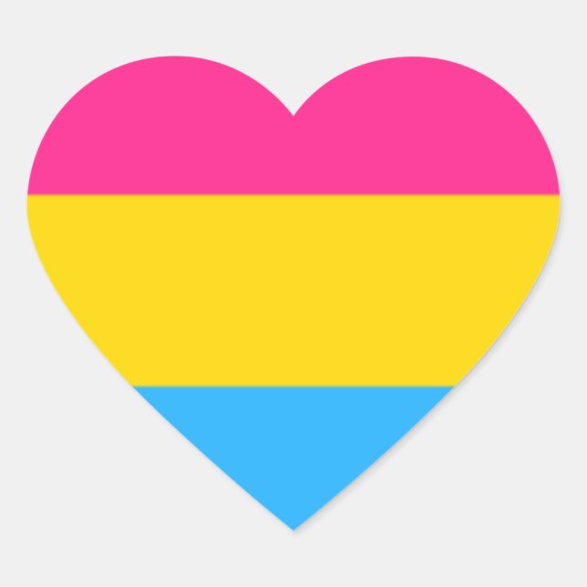 Pan Pride Heart Sticker (Vorderseite)