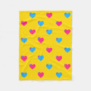 Pan Pride Hearts Fleece-Decke Fleecedecke