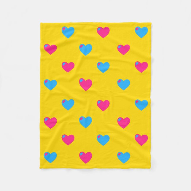 Pan Pride Hearts Fleece-Decke Fleecedecke (Vorderseite)