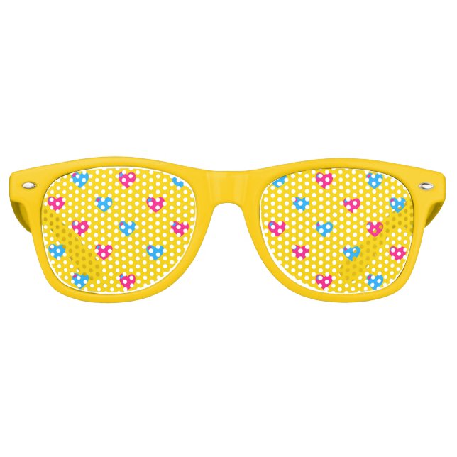 Pan Pride Hearts-Sonnenbrille Partybrille (Vorderseite)