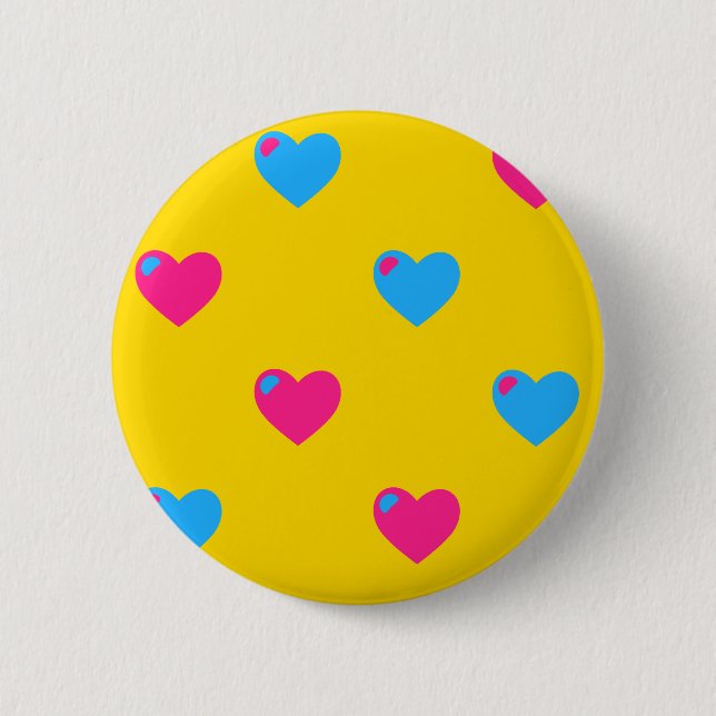 Pan Pride Herzen Knopf Button (Vorderseite)