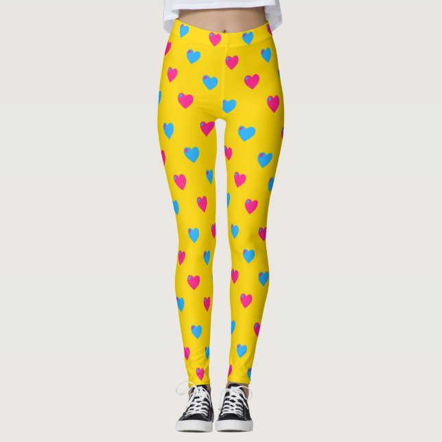 Pan Pride Medium Hearts Leggings (Vorderseite)