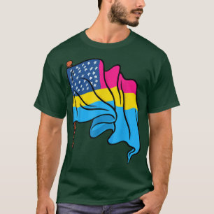 Pan Pride Monat US-Flagge Panseual Flag Que LGBTQ  T-Shirt