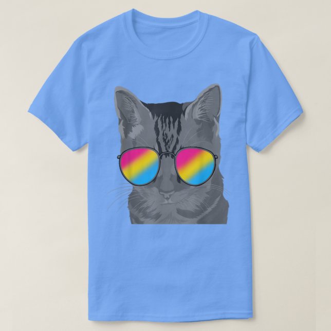 Pan Pride Month Cat Coole Sonnenbrille Queer LGBT  T-Shirt (Design vorne)