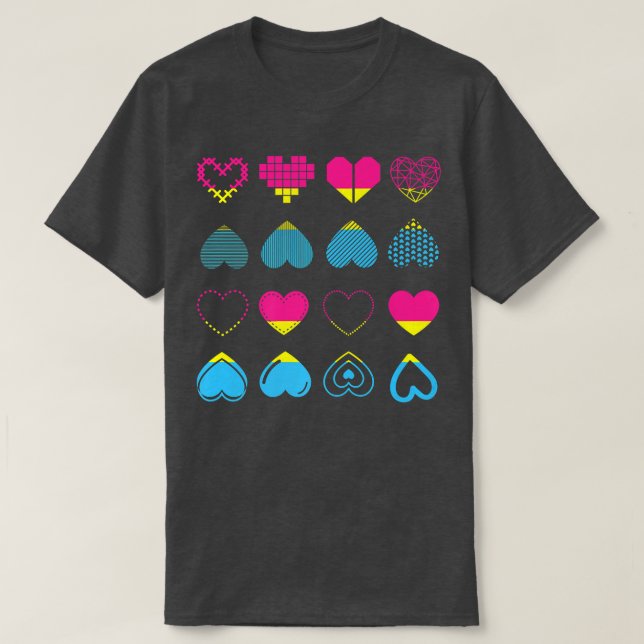 Pan Pride Pansexuality Flag Herz LGBT Preis Monat T-Shirt (Design vorne)