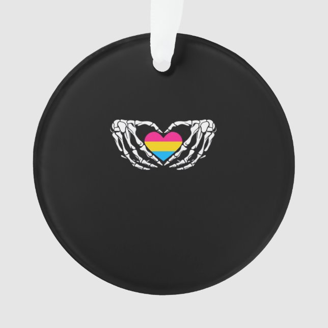 Pan Pride Skeleton Halloween Pan Goth Heart Ornament (Vorderseite)